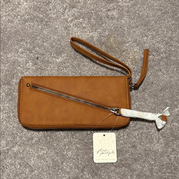 Free People Handbags - Free People Brown Wristlet with Zipper